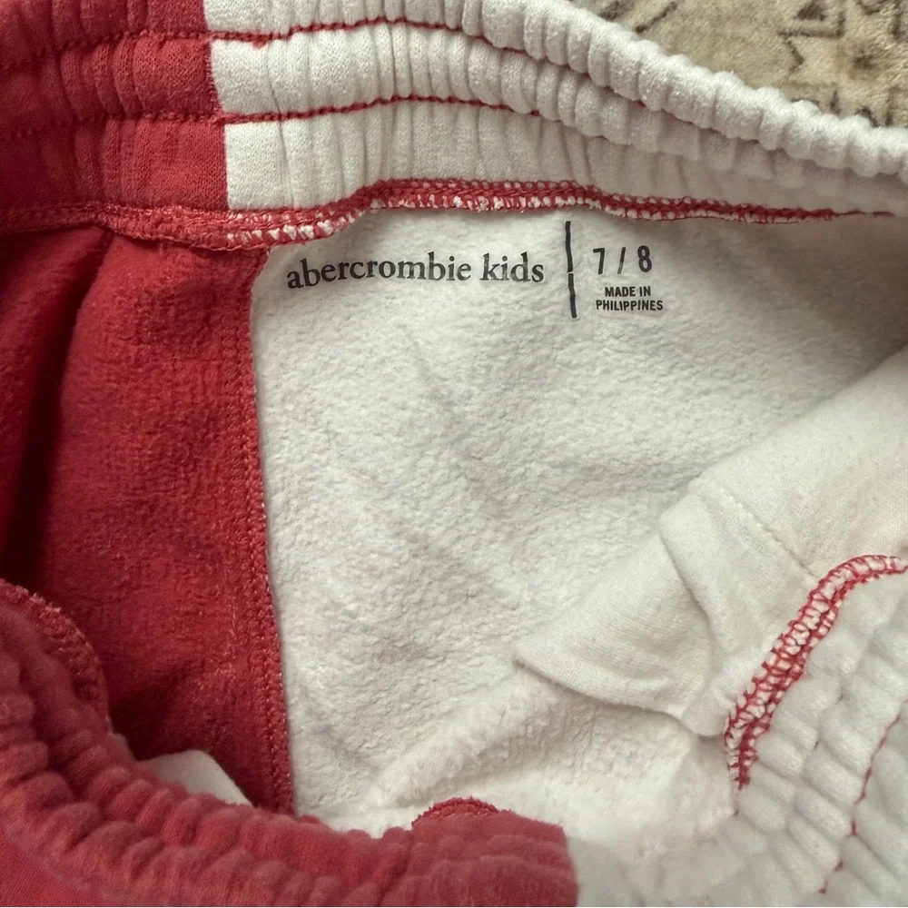 Abercrombie Kids Mauve & White Colorblock Joggers - Girls Size 7/8‎
